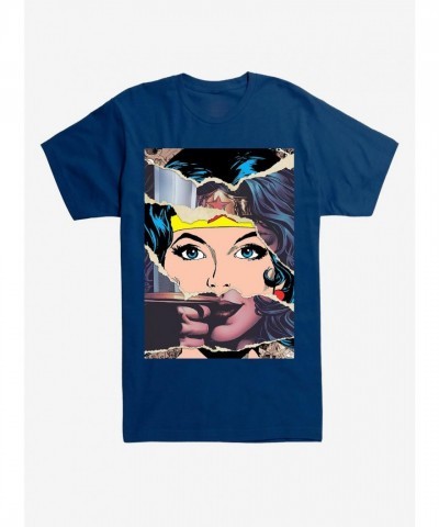 Wonder Woman Graphic Tee in Blue - DC Comics Men's Cotton Shirt