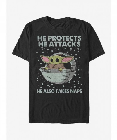 Extra Soft Mandalorian Themed Naps Tee for Men - Black