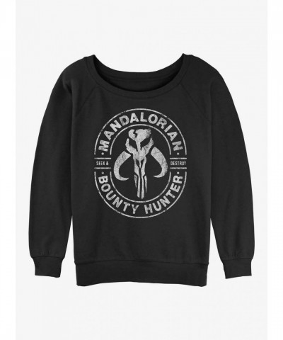 The Mandalorian Gun For Hire Lightweight Slouchy Sweatshirt - Junior Girls Size
