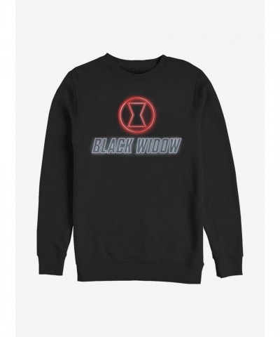 Marvel's Neon Black Widow Crew Sweater for Men - Black