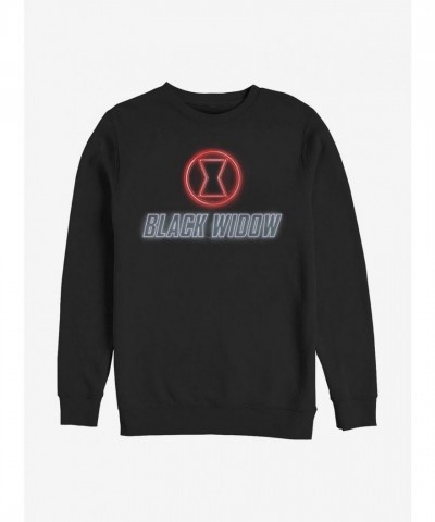 Marvel's Neon Black Widow Crew Sweater for Men - Black