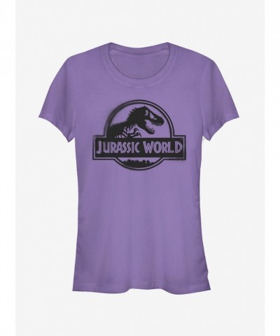 Jurassic World Fallen Kingdom Spray Paint Logo T-Shirt for Girls - Purple