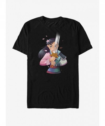 Disney Mulan Anime T-Shirt for Men - Black Comfortable Cotton