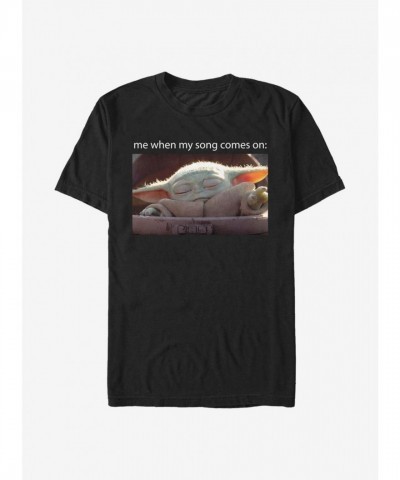 The Mandalorian Child Song Meme T-Shirt - Black Men's Size