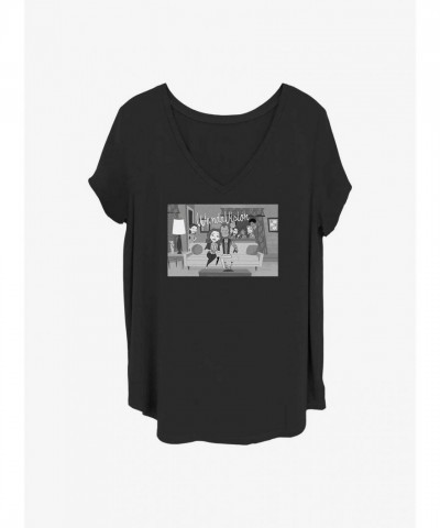 Marvel WandaVision Cartoon Plus Size T-Shirt for Girls - Black