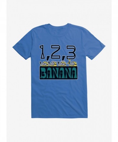 Minions Banana Print Unisex T-Shirt - Blue