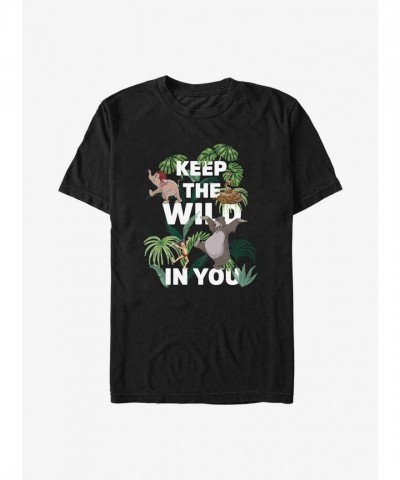 Disney Jungle Book Keep Wild Print T-Shirt - Men's Black