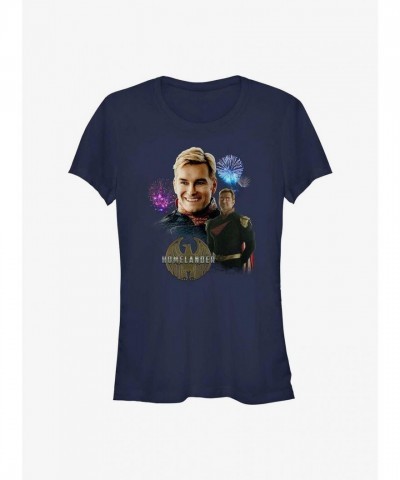 Homelander Fireworks Graphic T-Shirt for Boys - Blue