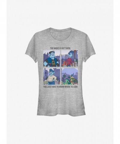 Disney Pixar Onward Magic Girls T-Shirt - Grey Comfortable Fit