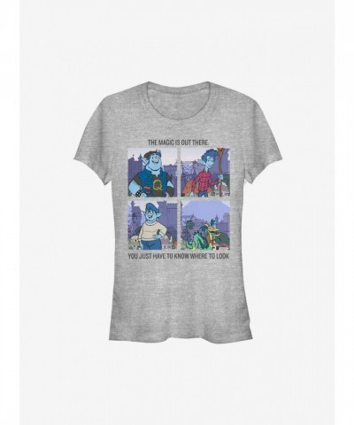 Disney Pixar Onward Magic Girls T-Shirt - Grey Comfortable Fit