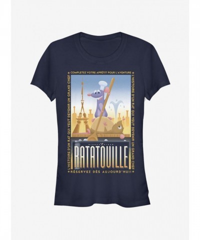 Disney Pixar Ratatouille Junior Unisex Lightweight Blue Chef T-Shirt