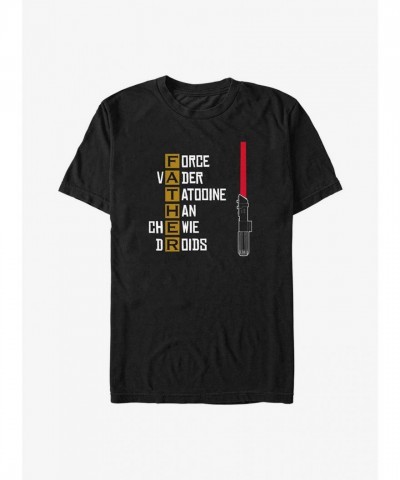 Star Wars Dad Acronym Black T-Shirt for Men