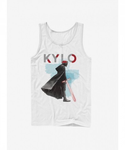 Star Wars Kylo Ren Red Mask Tank Top - Men's White Cotton