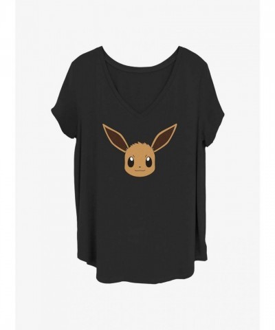 Eevee Adorable Anime T-Shirt for Girls - Plus Size Black