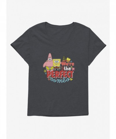 SpongeBob SquarePants Perfect Combo Girls Plus Size Scoop Neck Tee