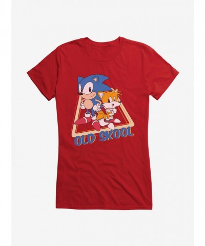 Sonic And Tails Retro Style Girls T-Shirt