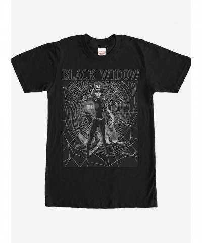 Marvel Black Widow Electro-Static Web T-Shirt - Black