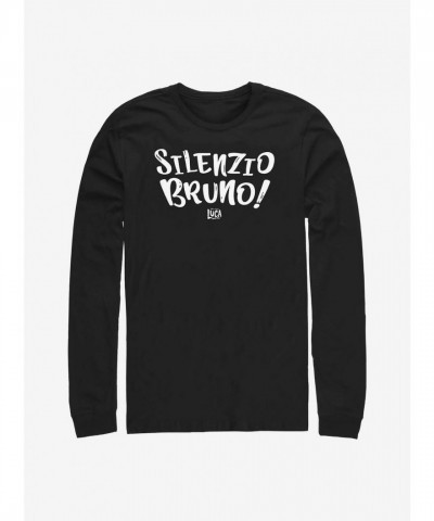 Disney Pixar Luca Silenzio Bruno Men's Long Sleeve Cotton T-Shirt - Black