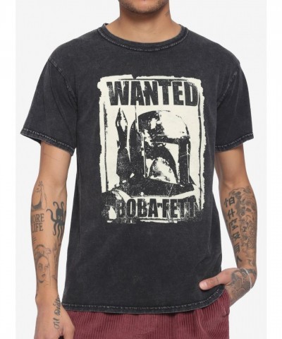 Our Universe Charcoal Wash Star Wars Boba Fett Wanted T-Shirt
