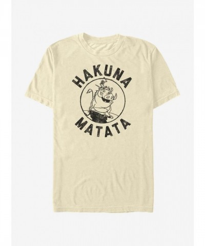 Disney Lion King Pumba Charging T-Shirt - Beige for Men