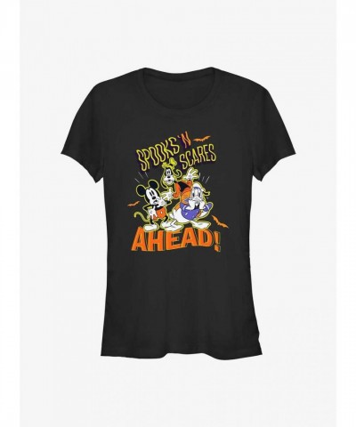 Disney Girls Spooks n' Scares Mickey Tee - Black