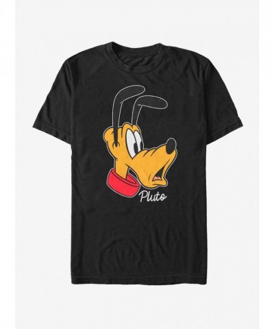 Disney Big Face Pluto T-Shirt - Men's Unisex Black