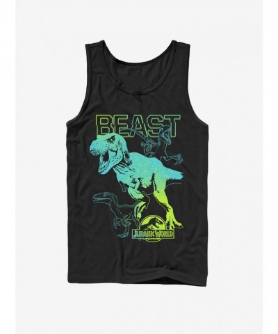 Ombre Shade Dinosaur Tank Top - Black