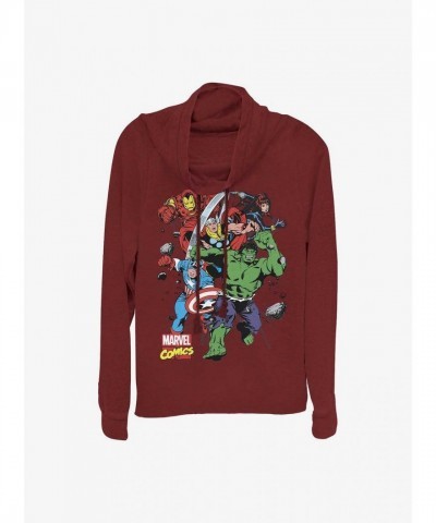 Marvel Girls Cowl Neck Top - Marvel Avengers Starters Red