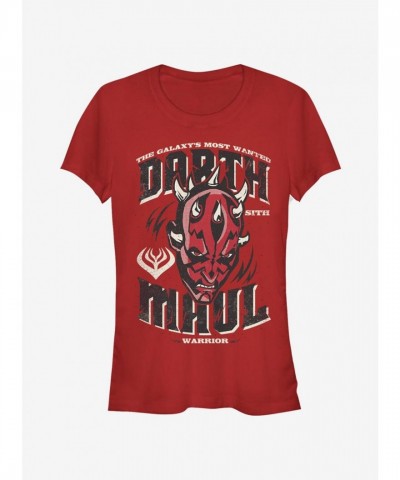 Star Wars Clone Wars Darth Maul Girls Cotton T-Shirt - Red