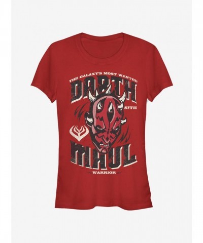 Star Wars Clone Wars Darth Maul Girls Cotton T-Shirt - Red