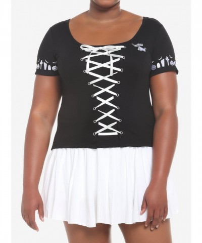 The Nightmare Before Christmas Zero Lace-Up Plus Size Girls Top