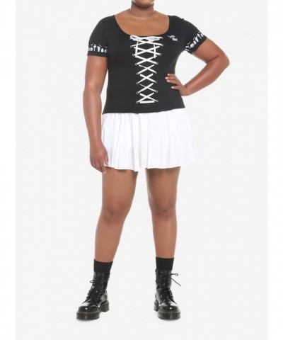 The Nightmare Before Christmas Zero Lace-Up Plus Size Girls Top