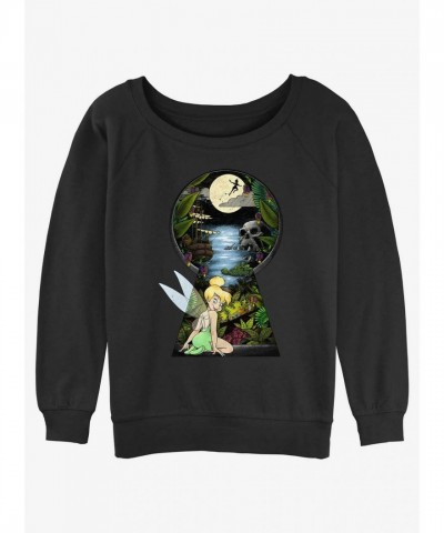 Disney Tinker Bell Slouchy Sweatshirt with Keyhole Design - Black for Girls