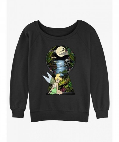 Disney Tinker Bell Slouchy Sweatshirt with Keyhole Design - Black for Girls