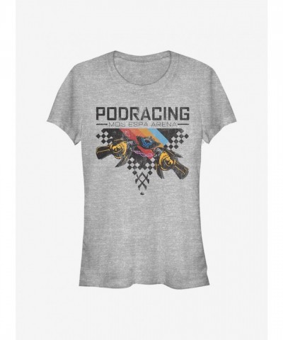 Star Wars Girls Retro Podracing Grey T-Shirt