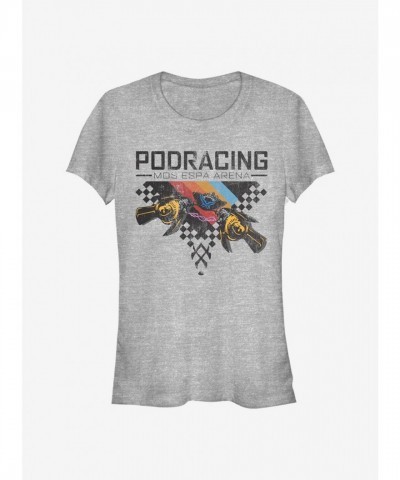 Star Wars Girls Retro Podracing Grey T-Shirt
