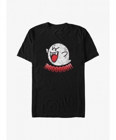 Mario Boo Ghost Graphic Tee - Unisex Big & Tall Sizes - Black