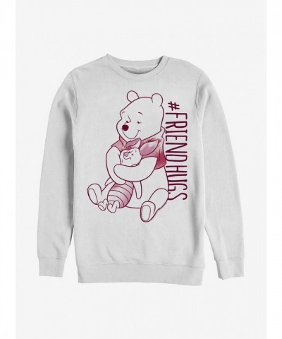 Disney Pooh Hugs Piglet Crewneck Sweatshirt - Men's White