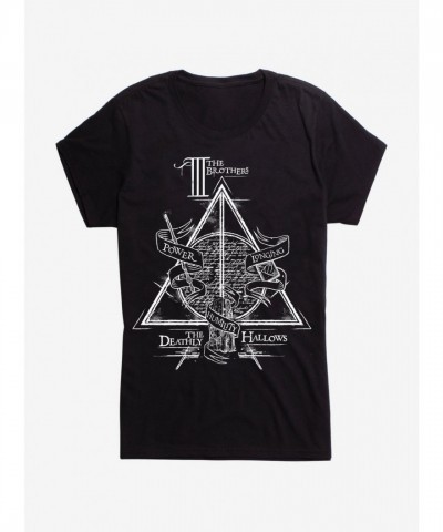 Harry Potter's Deathly Hallows Three Brothers Lightweight Cotton Girls T-Shirt