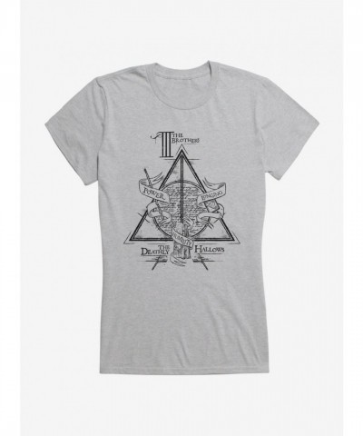 Harry Potter's Deathly Hallows Three Brothers Lightweight Cotton Girls T-Shirt