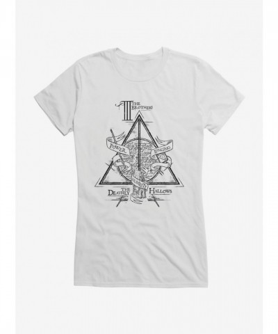 Harry Potter's Deathly Hallows Three Brothers Lightweight Cotton Girls T-Shirt