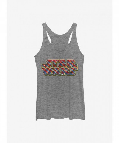 Star Wars Holiday Grey Logo Tank Top for Girls