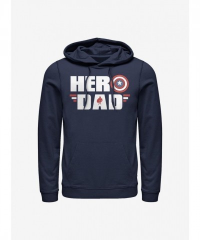 Marvel Dad's Hoodie - Captain America Hero Design in Blue