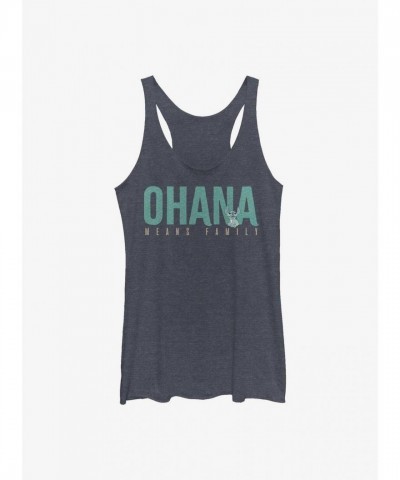 Disney Ohana Bold Design Girls Tank Top BLUE