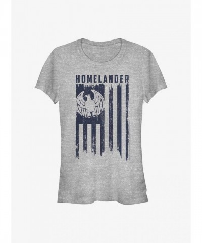 Homelander Flag T-Shirt for Girls - Grey Junior Size