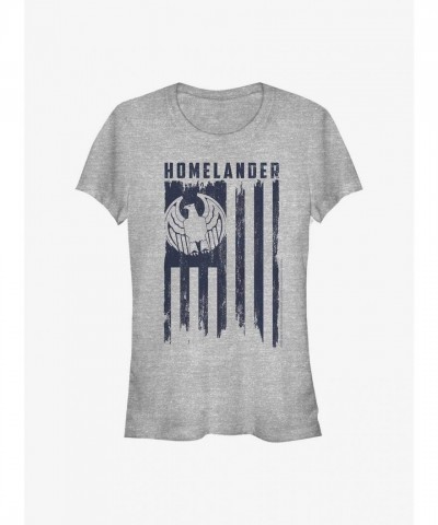 Homelander Flag T-Shirt for Girls - Grey Junior Size