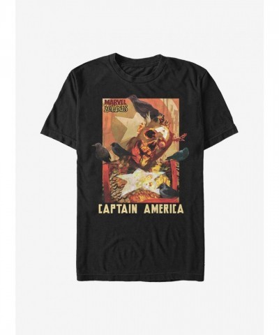 Marvel Zombie Captain America T-Shirt for Men - Black