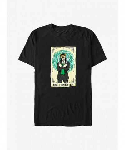 Marvel's Loki Trickster Tarot Graphic Big & Tall T-Shirt - Unisex Black