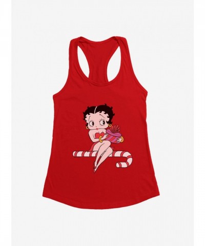 Betty Boop Candy Cane Girls Tank Top