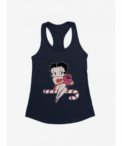 Betty Boop Candy Cane Girls Tank Top